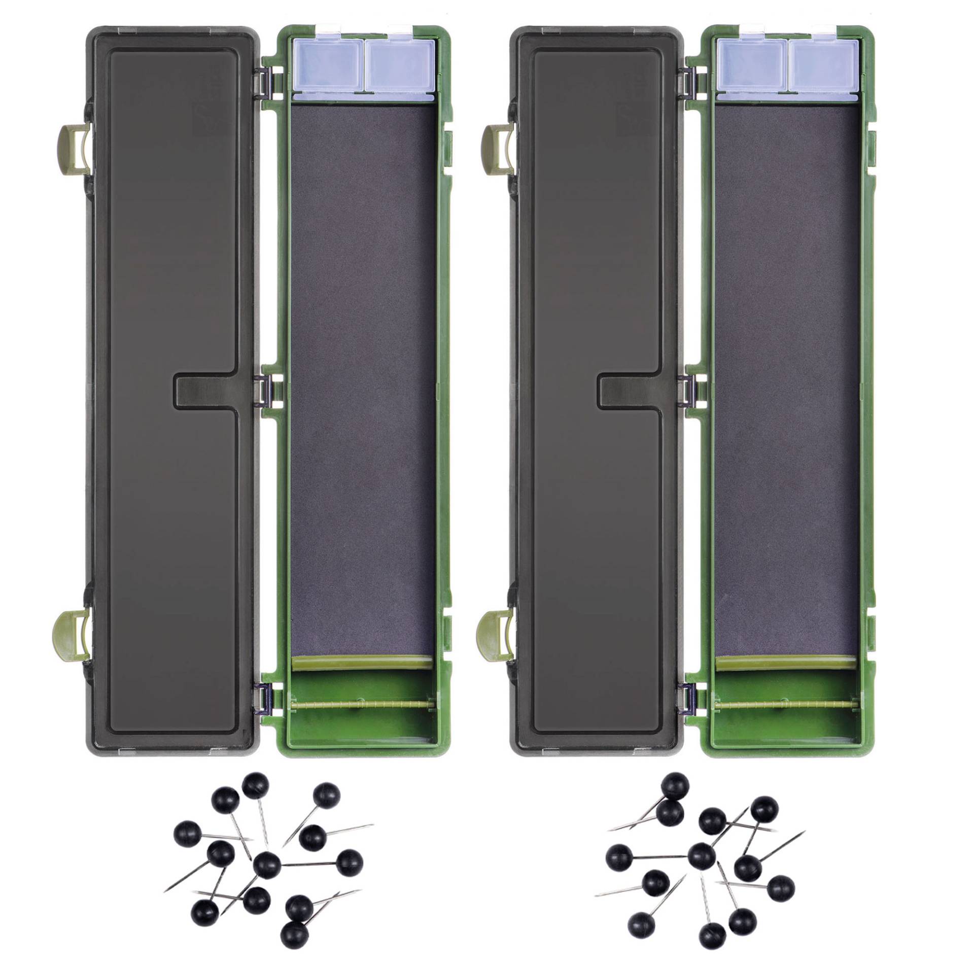 Rigbox für Karpfenrigs Wallet Alternative mit Pins 2 STK Set Zite Fishing