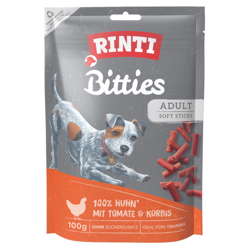 Rinti Bitties weiche Huhnstücken mit Tomate & Kürbis 100 g - 12 Stück