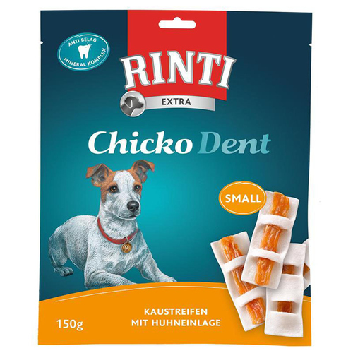 Rinti Chicko Dent Kaustreifen mit Huhneinlage Small 150 g - 9 Stück Rinti Chicko Dent Kaustreifen mit Huhneinlage Small 150 g - 9 Stück