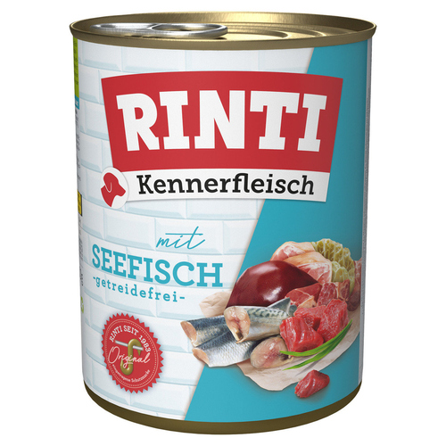 Rinti Kennerfleisch mit Seefisch 800 g - 12 Stück Rinti Kennerfleisch mit Seefisch 800 g - 12 Stück