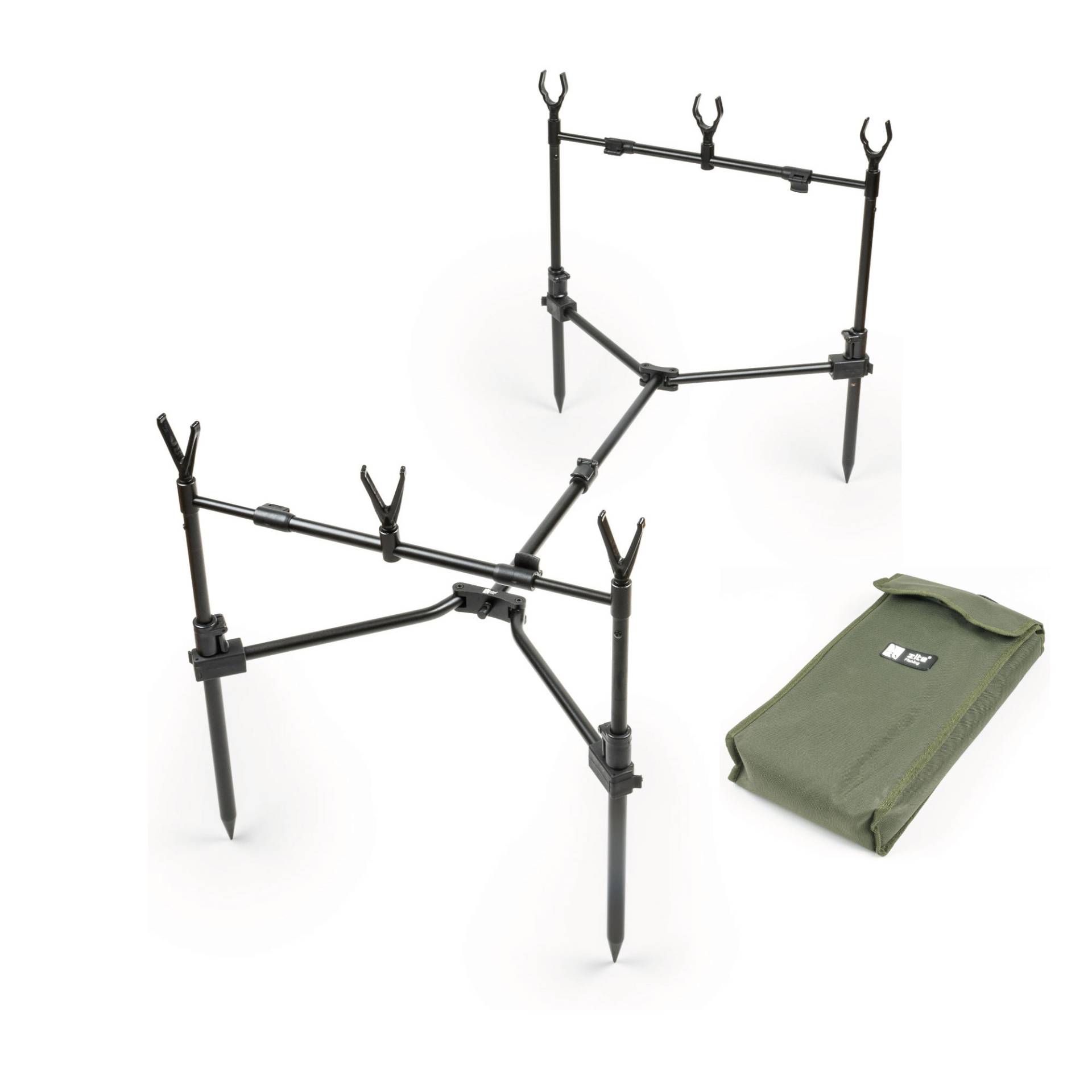 Rod Pod Karpfen Angeln 3 Ruten Kompakt-Format 90-120cm Zite Fishing