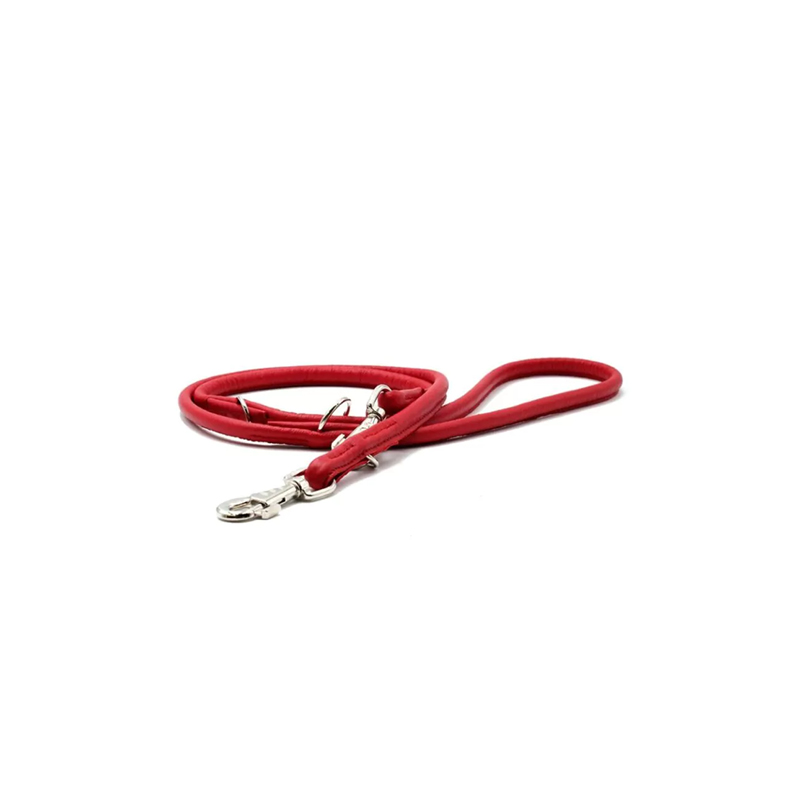 Rundleder-Leine in Rot 4mm