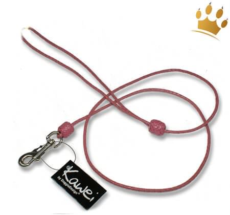 Rundlederleine geflochten Rosa