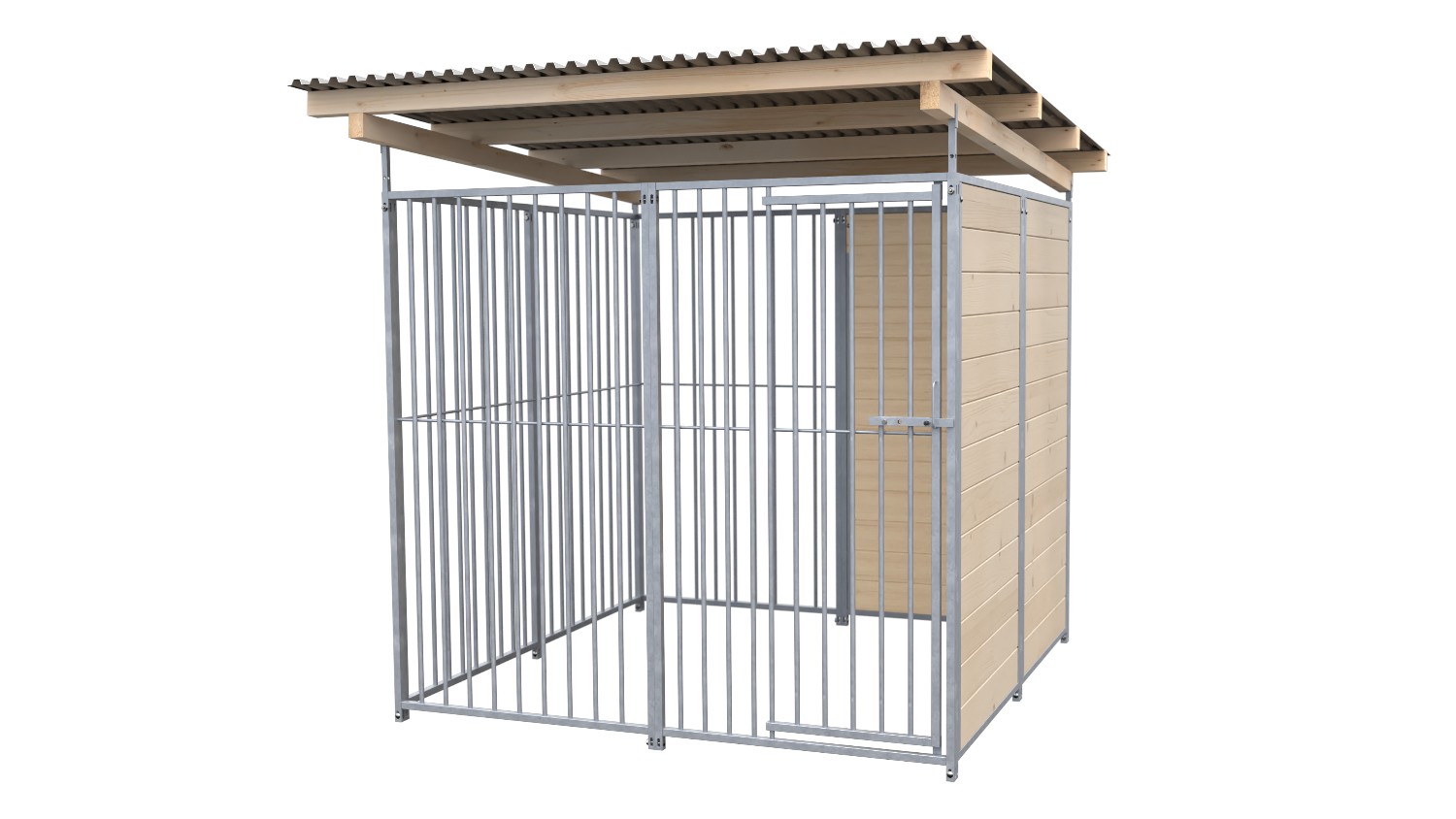 SAUERLAND Hundezwinger 2 x 2 m | 1,5-seitig geschlossen | naturbelassen | Rohrst...
