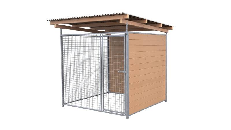 SAUERLAND Hundezwinger 2 x 2 m | 2-seitig geschlossen | braun imprägniert | Gitt...