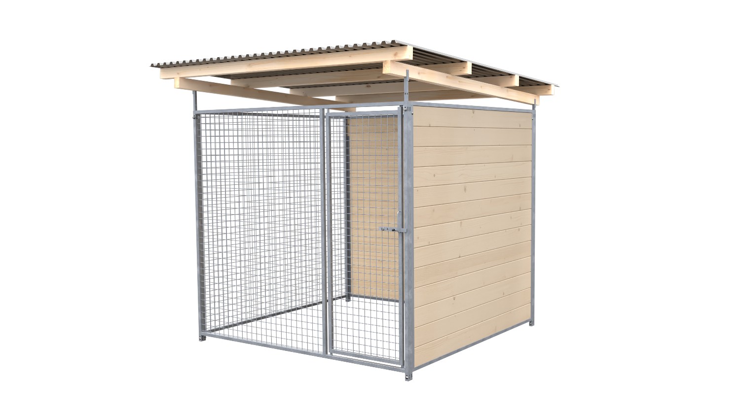 SAUERLAND Hundezwinger 2 x 2 m | 2-seitig geschlossen | naturbelassen | Gitter 5...