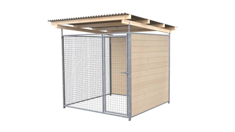 SAUERLAND Hundezwinger 2 x 2 m | 2-seitig geschlossen | naturbelassen | Gitter 5...