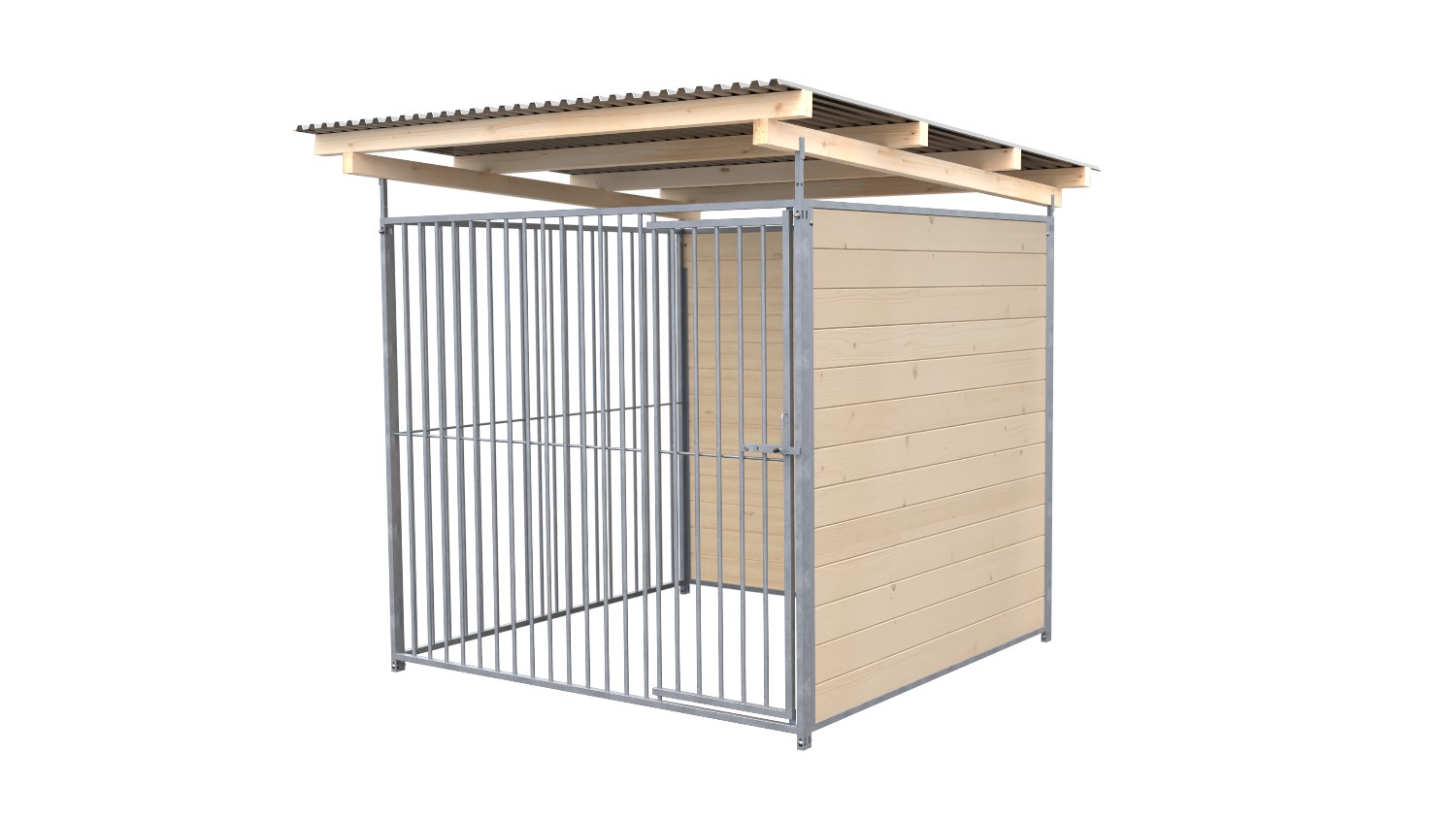 SAUERLAND Hundezwinger 2 x 2 m | 2-seitig geschlossen | naturbelassen | Rohrstab...
