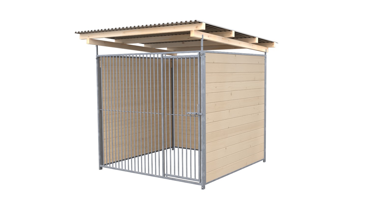 SAUERLAND Hundezwinger 2 x 2 m | 3-seitig geschlossen | naturbelassen | Rohrstab...