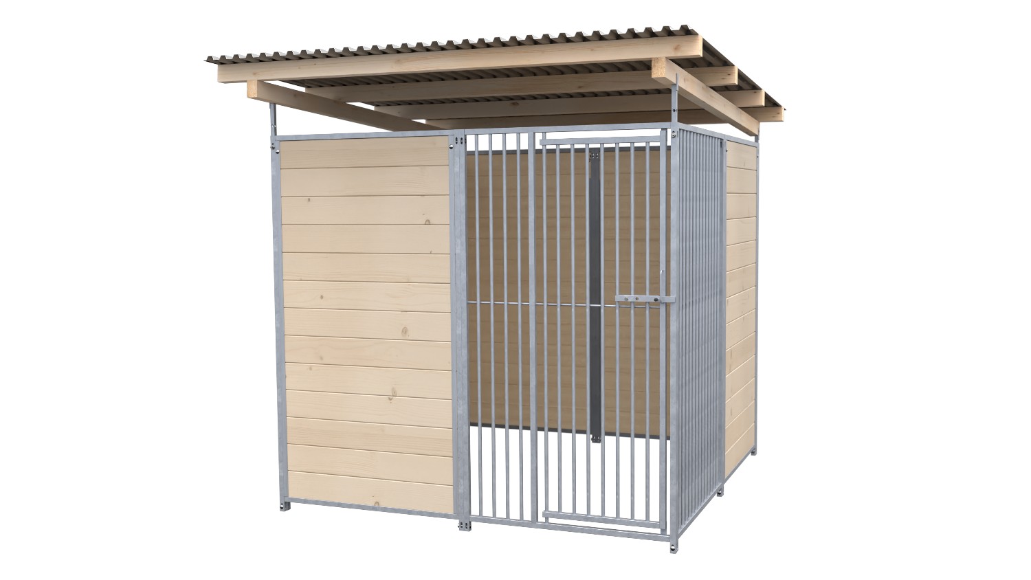 SAUERLAND Hundezwinger 2 x 2 m | offene Ecke | naturbelassen | Rohrstab Abstand ...