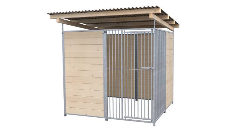 SAUERLAND Hundezwinger 2 x 2 m | offene Ecke | naturbelassen | Rohrstab Abstand ...