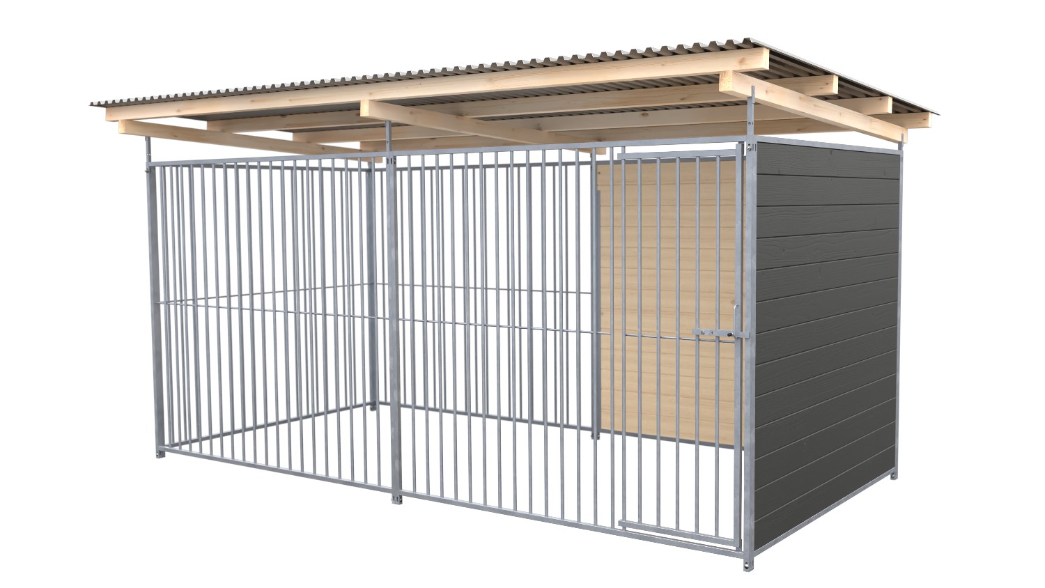 SAUERLAND Hundezwinger 2 x 3 m | 1,5-seitig geschlossen | graphitgrau | Rohrstab... SAUERLAND Hundezwinger 2 x 3 m | 1,5-seitig geschlossen | graphitgrau | Rohrstab...