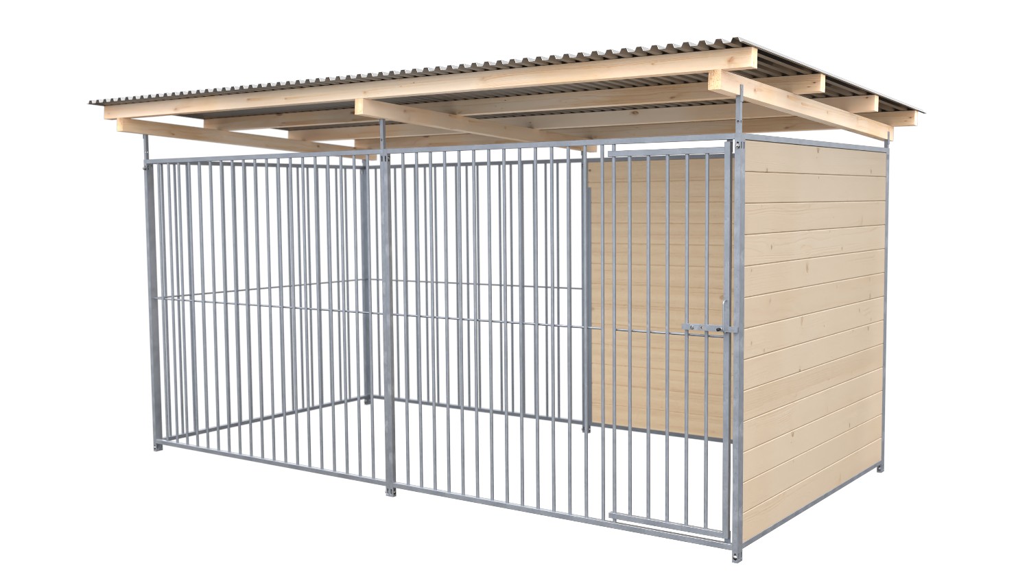 SAUERLAND Hundezwinger 2 x 3 m | 1,5-seitig geschlossen | naturbelassen | Rohrst...