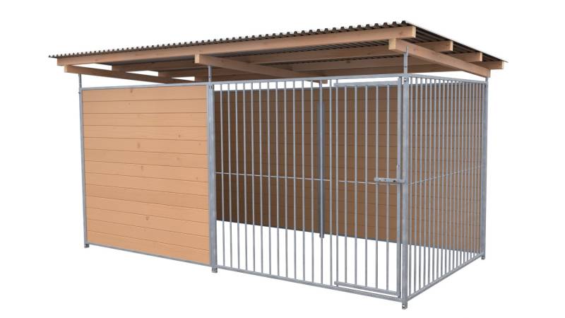 SAUERLAND Hundezwinger 2 x 3 m | 2,5-seitig geschlossen | braun imprägniert | Ro...