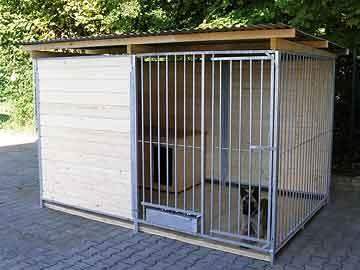 SAUERLAND Hundezwinger 2 x 3 m | 2,5-seitig geschlossen | naturbelassen | Rohrst...