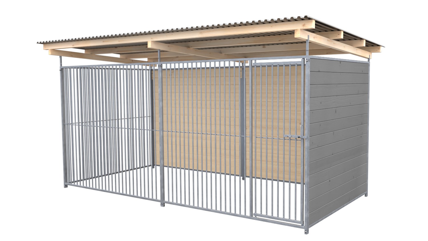 SAUERLAND Hundezwinger 2 x 3 m | 2-seitig geschlossen | platingrau | Rohrstab Ab...