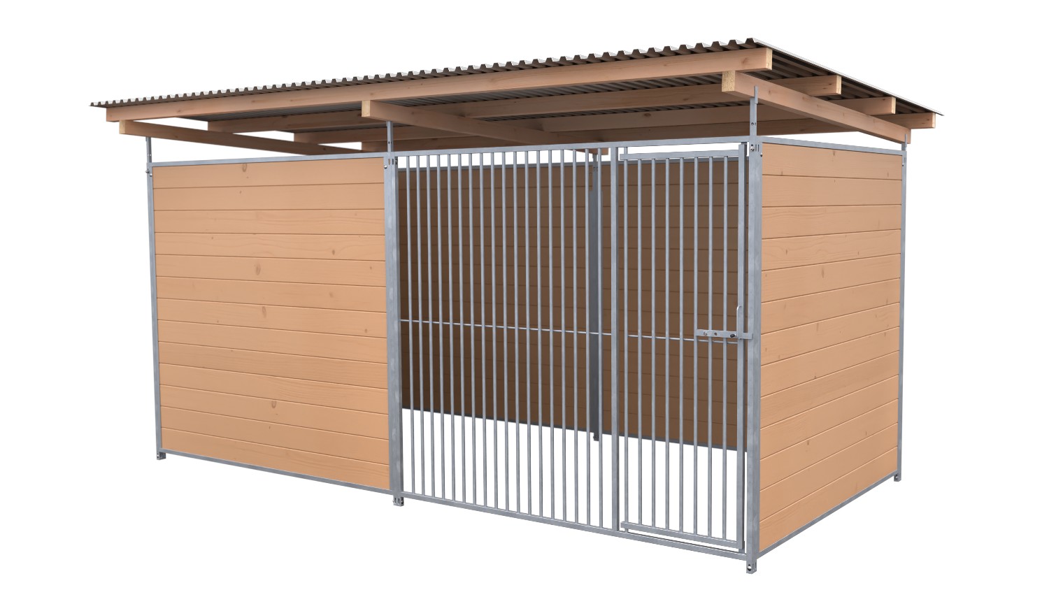 SAUERLAND Hundezwinger 2 x 3 m | 3,5-seitig geschlossen | braun imprägniert | Ro...