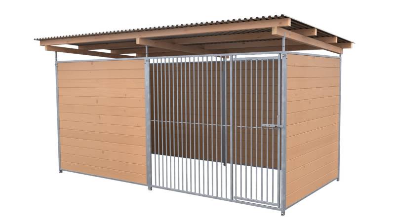 SAUERLAND Hundezwinger 2 x 3 m | 3,5-seitig geschlossen | braun imprägniert | Ro...