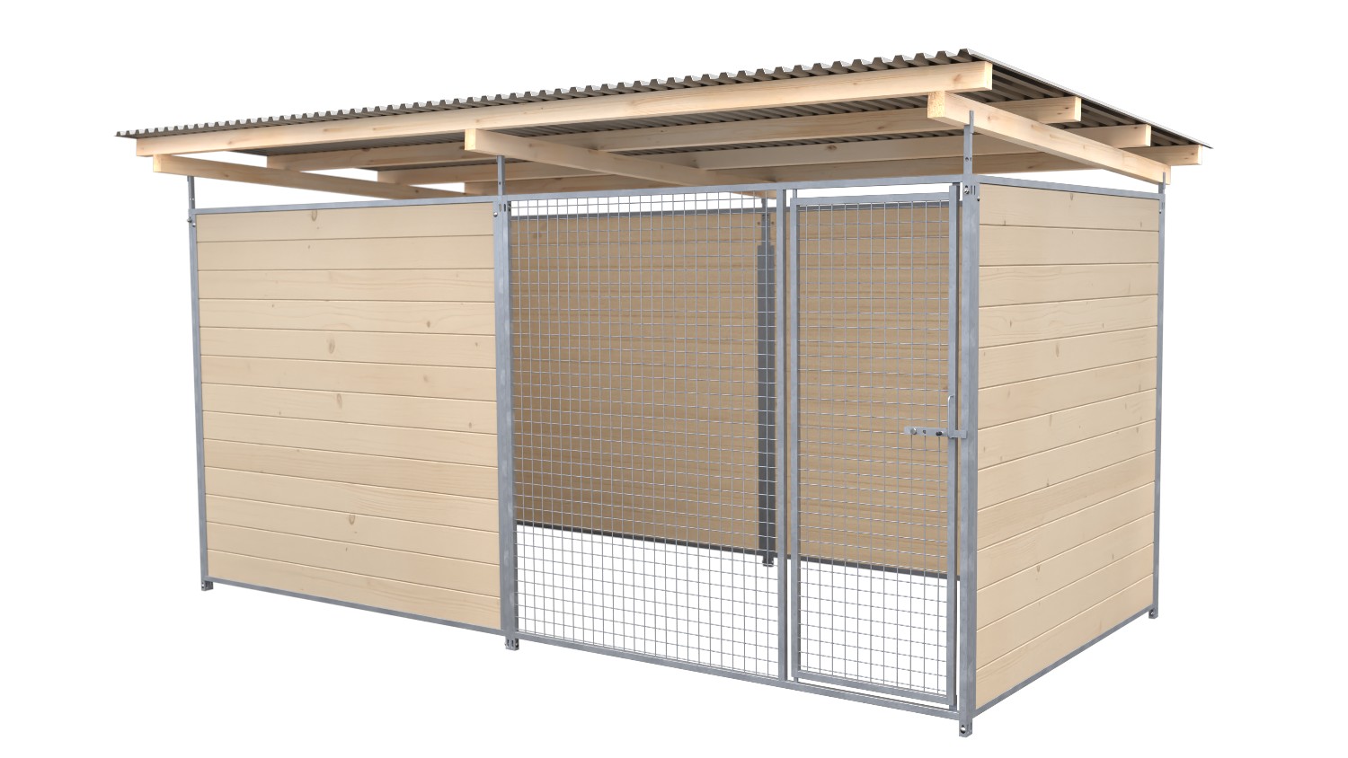 SAUERLAND Hundezwinger 2 x 3 m | 3,5-seitig geschlossen | naturbelassen | Gitter...