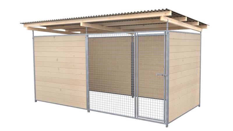 SAUERLAND Hundezwinger 2 x 3 m | 3,5-seitig geschlossen | naturbelassen | Gitter...