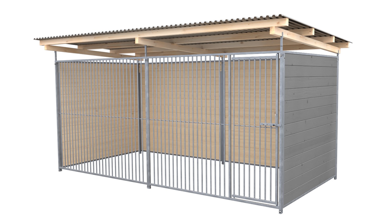 SAUERLAND Hundezwinger 2 x 3 m | 3-seitig geschlossen | platingrau | Rohrstab Ab...