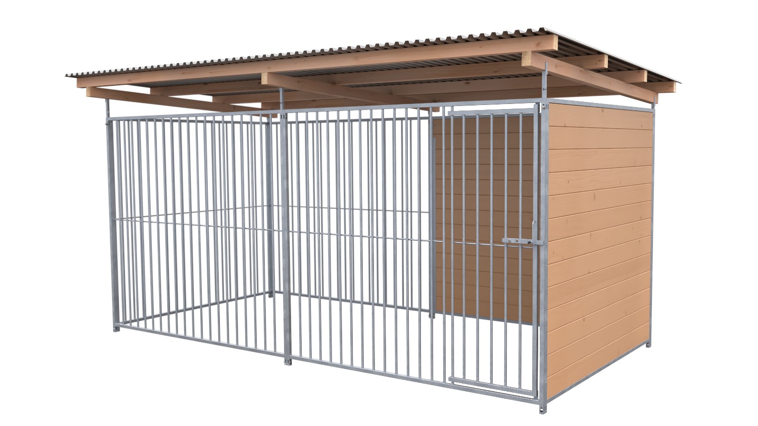 SAUERLAND Hundezwinger 2 x 4 m | 1,5-seitig geschlossen | braun imprägniert | Ro...