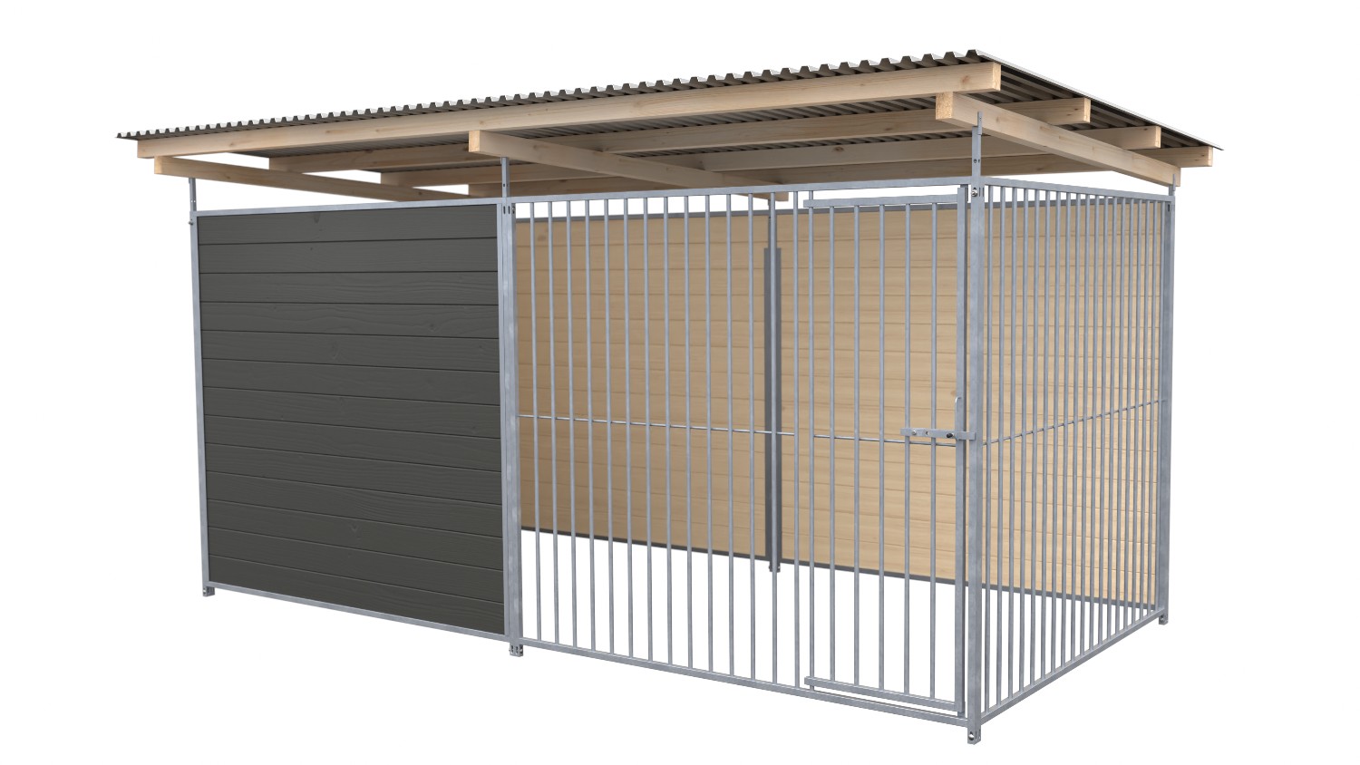 SAUERLAND Hundezwinger 2 x 4 m | 2,5-seitig geschlossen | graphitgrau | Rohrstab... SAUERLAND Hundezwinger 2 x 4 m | 2,5-seitig geschlossen | graphitgrau | Rohrstab...