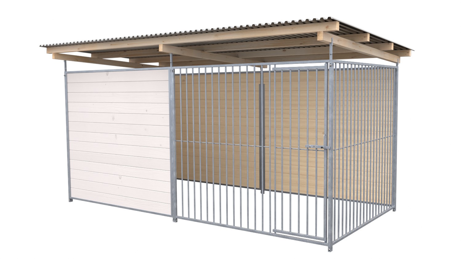 SAUERLAND Hundezwinger 2 x 4 m | 2,5-seitig geschlossen | weiß lasiert | Rohrsta... SAUERLAND Hundezwinger 2 x 4 m | 2,5-seitig geschlossen | weiß lasiert | Rohrsta...