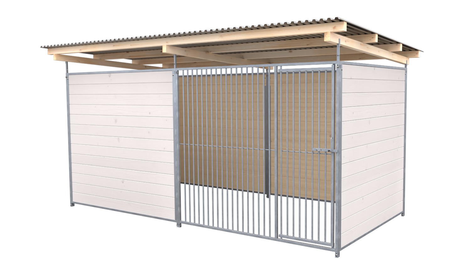 SAUERLAND Hundezwinger 2 x 4 m | 3,5-seitig geschlossen | weiß lasiert | Rohrsta... SAUERLAND Hundezwinger 2 x 4 m | 3,5-seitig geschlossen | weiß lasiert | Rohrsta...
