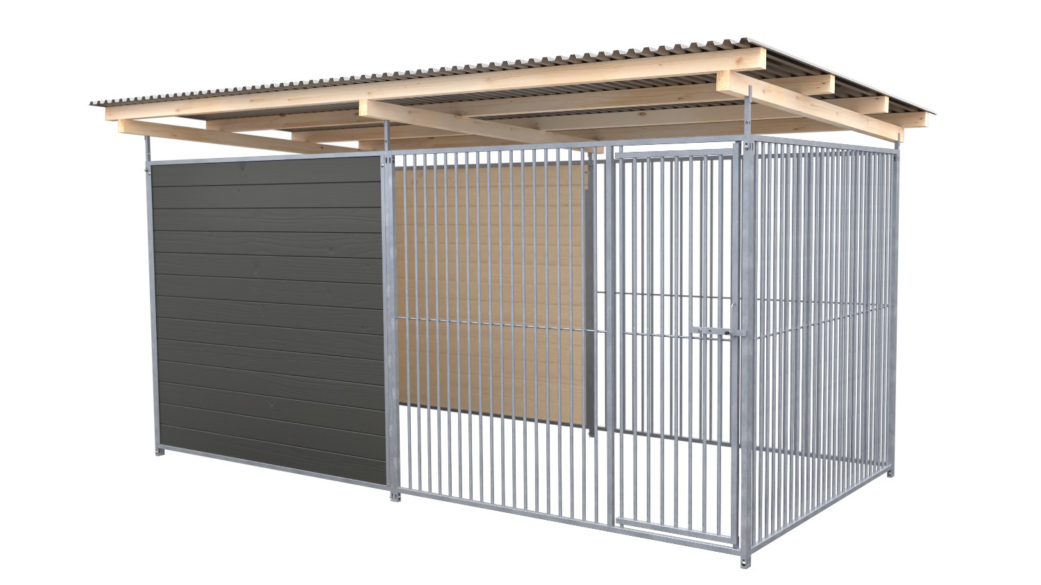 SAUERLAND Hundezwinger 2 x 4 m | hälftig geschlossen | graphitgrau | Rohrstab Ab... SAUERLAND Hundezwinger 2 x 4 m | hälftig geschlossen | graphitgrau | Rohrstab Ab...