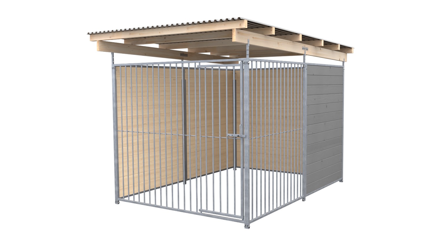 SAUERLAND Hundezwinger 3 x 2 m (Tiefbau) | 2,5-seitig geschlossen | platingrau |...