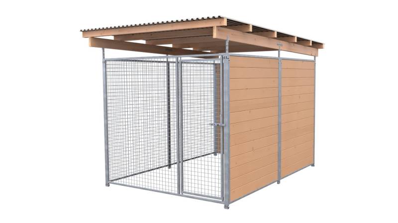 SAUERLAND Hundezwinger 3 x 2 m (Tiefbau) | 2-seitig geschlossen | braun imprägni...