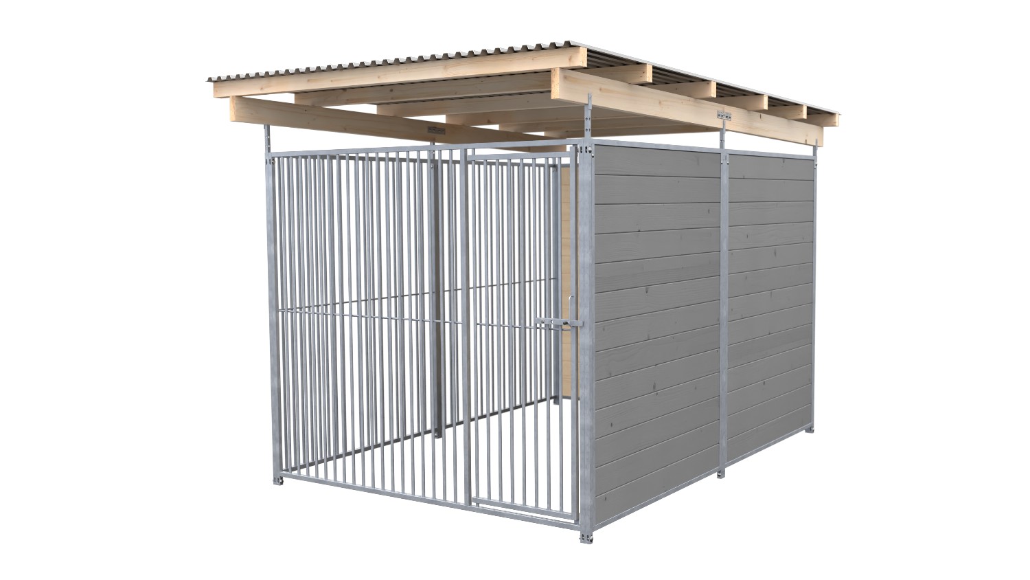 SAUERLAND Hundezwinger 3 x 2 m (Tiefbau) | 2-seitig geschlossen | platingrau | R...