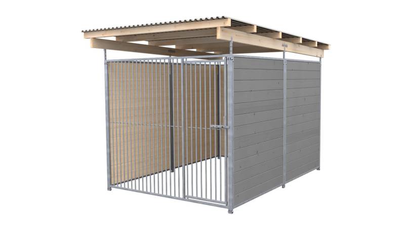 SAUERLAND Hundezwinger 3 x 2 m (Tiefbau) | 3-seitig geschlossen | platingrau | R...