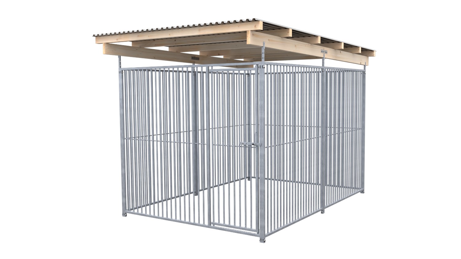 SAUERLAND Hundezwinger 3 x 2 m (Tiefbau) | rundum offen | Metall | Rohrstab Abst...
