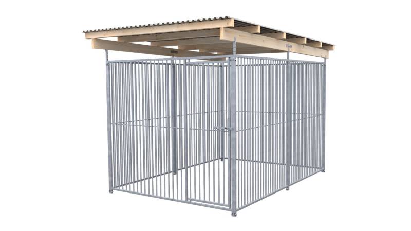 SAUERLAND Hundezwinger 3 x 2 m (Tiefbau) | rundum offen | Metall | Rohrstab Abst...