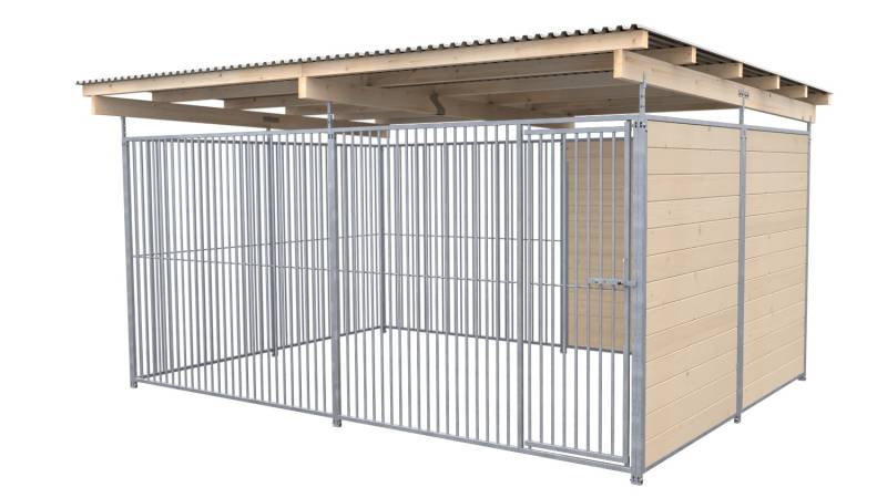 SAUERLAND Hundezwinger 3 x 3 m | 1,5-seitig geschlossen | naturbelassen | Rohrst...