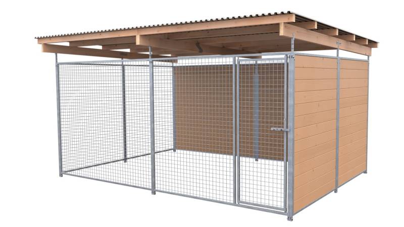 SAUERLAND Hundezwinger 3 x 3 m | 2-seitig geschlossen | braun imprägniert | Gitt...