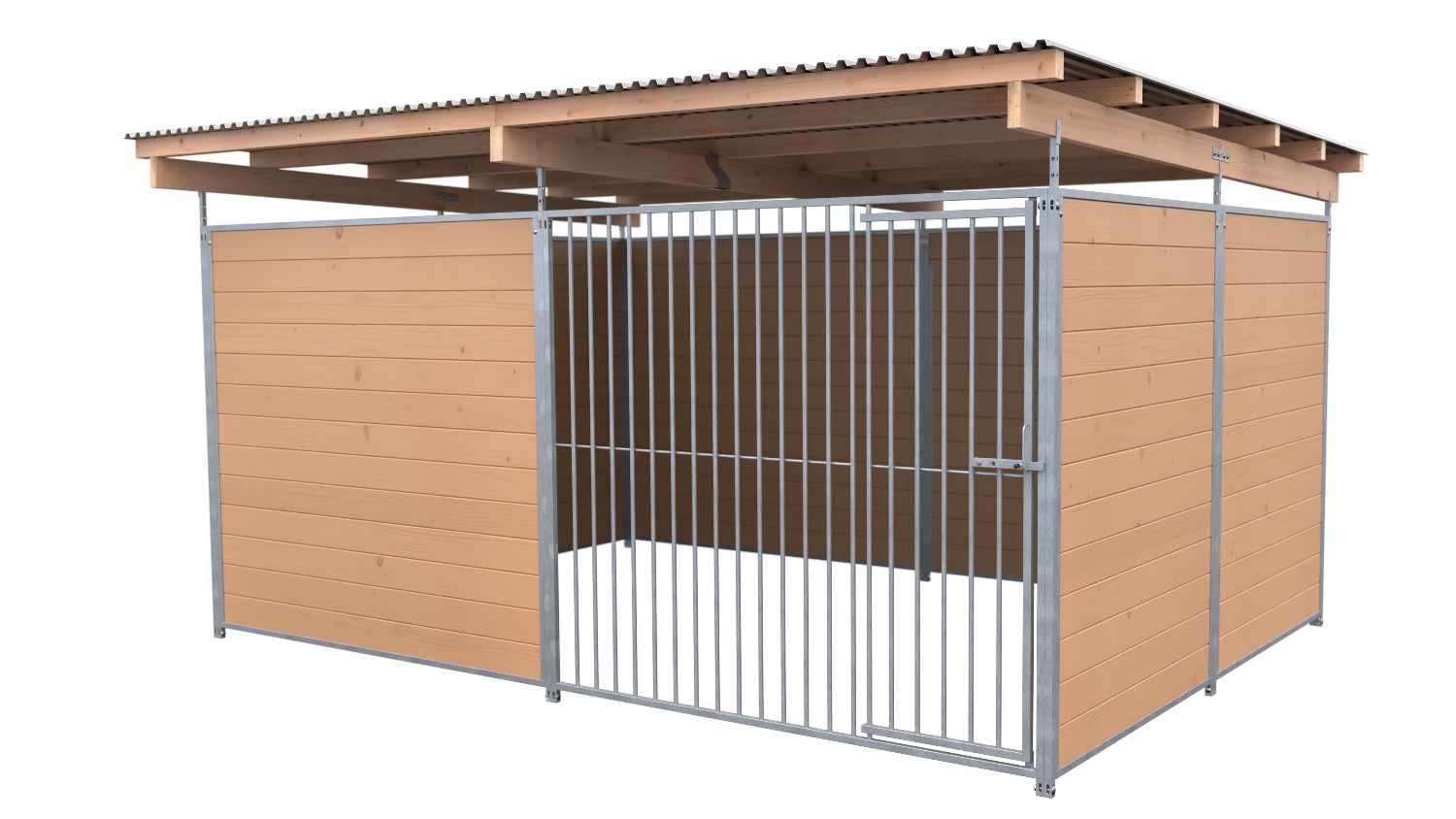 SAUERLAND Hundezwinger 3 x 3 m | 3,5-seitig geschlossen | braun imprägniert | Ro...