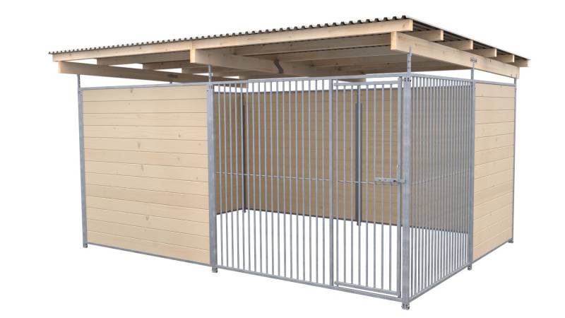 SAUERLAND Hundezwinger 3 x 3 m | offene Ecke | naturbelassen | Rohrstab Abstand ...