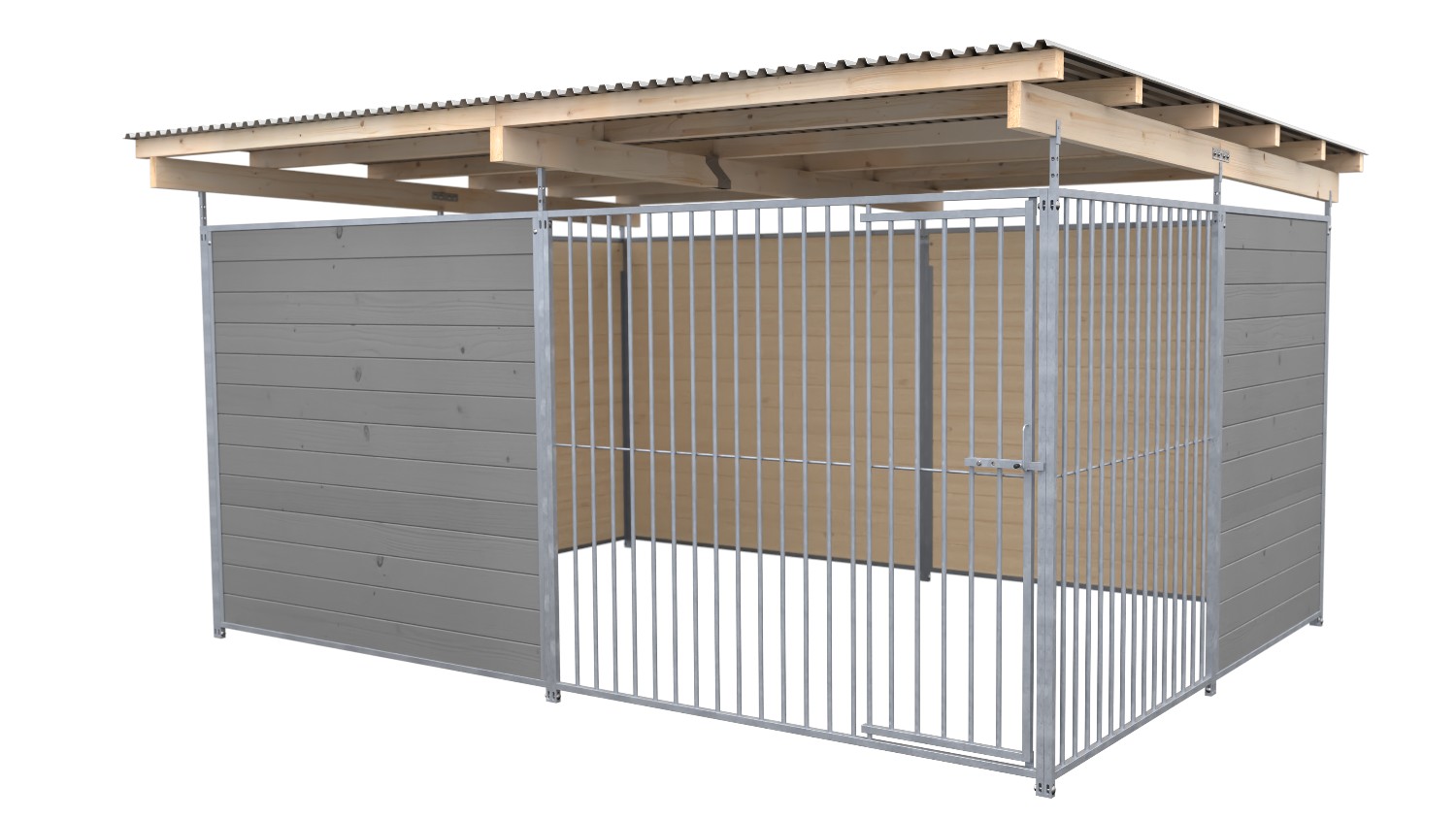SAUERLAND Hundezwinger 3 x 3 m | offene Ecke | platingrau | Rohrstab Abstand 8 c... SAUERLAND Hundezwinger 3 x 3 m | offene Ecke | platingrau | Rohrstab Abstand 8 c...