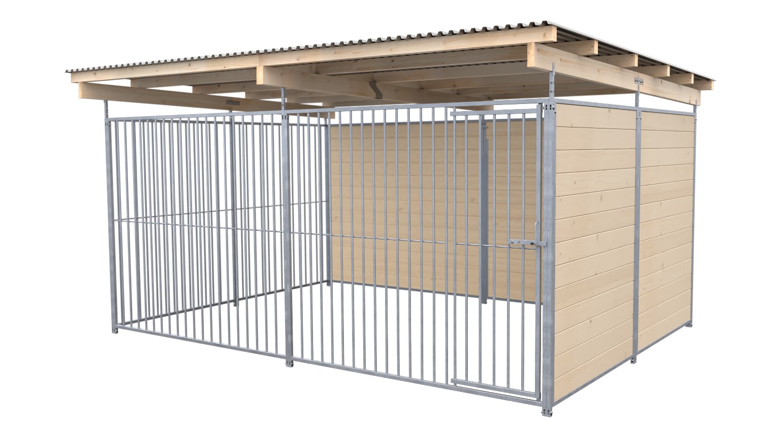 SAUERLAND Hundezwinger 3 x 4 m | 2-seitig geschlossen | naturbelassen | Rohrstab...