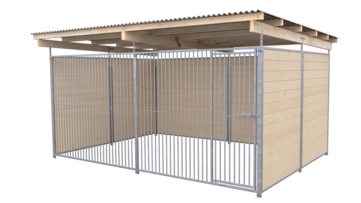 SAUERLAND Hundezwinger 3 x 4 m | 3-seitig geschlossen | naturbelassen | Rohrstab...