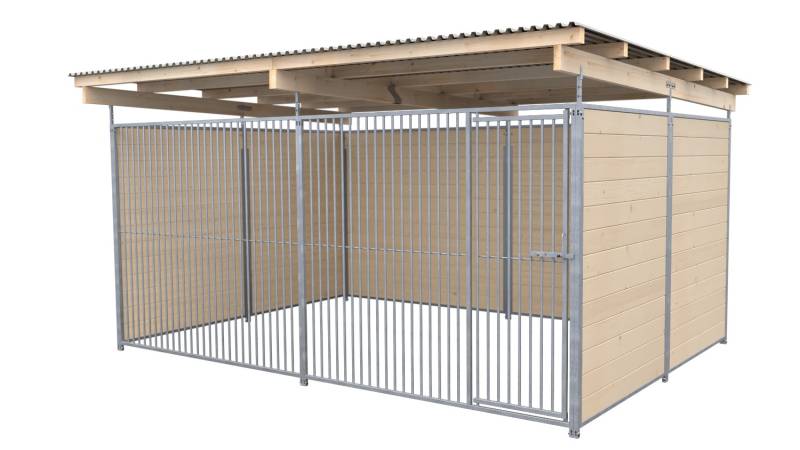 SAUERLAND Hundezwinger 3 x 4 m | 3-seitig geschlossen | naturbelassen | Rohrstab...