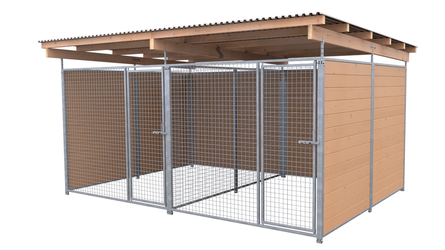 SAUERLAND Hundezwinger 3 x 4 m Doppelzwinger | 3-seitig geschlossen | braun impr... SAUERLAND Hundezwinger 3 x 4 m Doppelzwinger | 3-seitig geschlossen | braun impr...