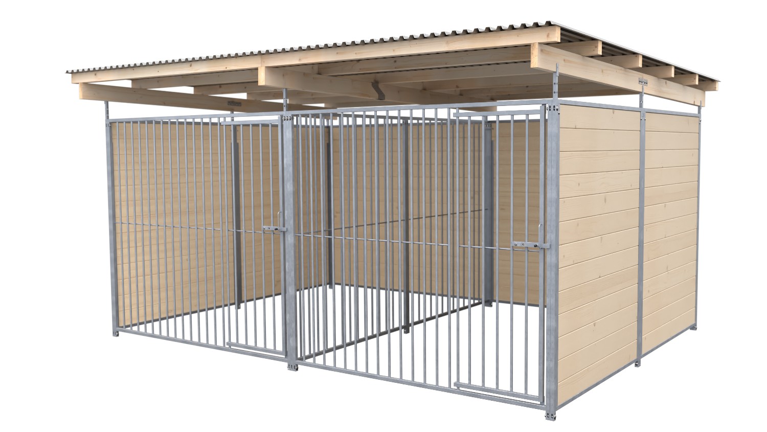 SAUERLAND Hundezwinger 3 x 4 m Doppelzwinger | 3-seitig geschlossen | naturbelas...