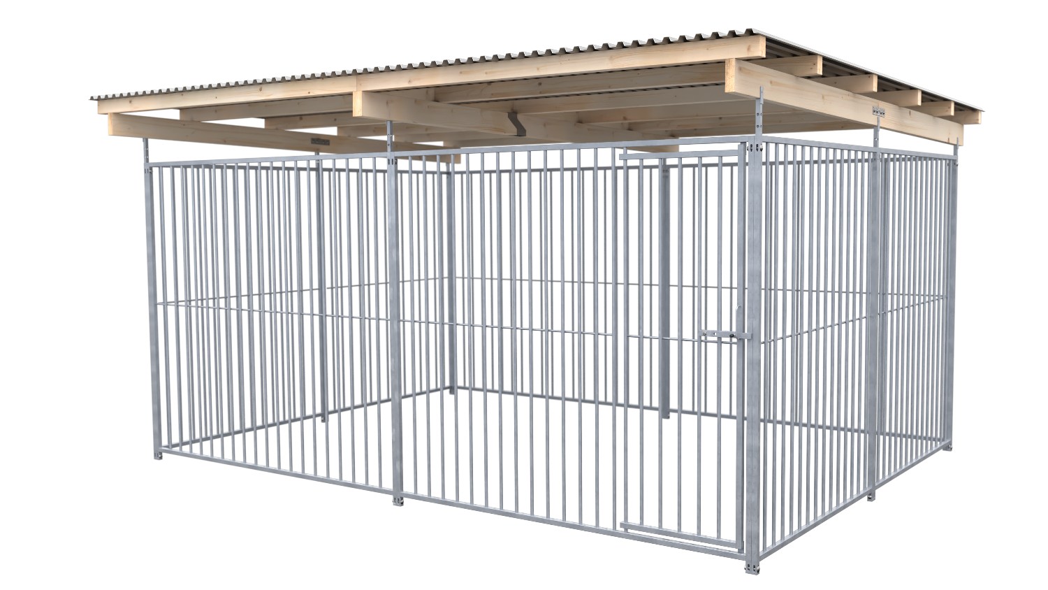 SAUERLAND Hundezwinger 3 x 4 m | rundum offen | Metall | Rohrstab Abstand 8 cm