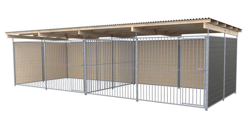 SAUERLAND Hundezwinger 3 x 6 m Doppelzwinger | 3-seitig geschlossen | graphitgra...