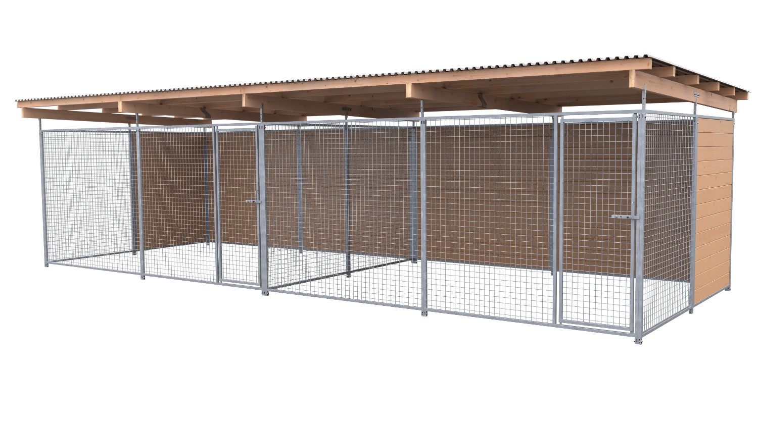 SAUERLAND Hundezwinger 3 x 6 m Doppelzwinger | hälftig geschlossen | braun imprä... SAUERLAND Hundezwinger 3 x 6 m Doppelzwinger | hälftig geschlossen | braun imprä...