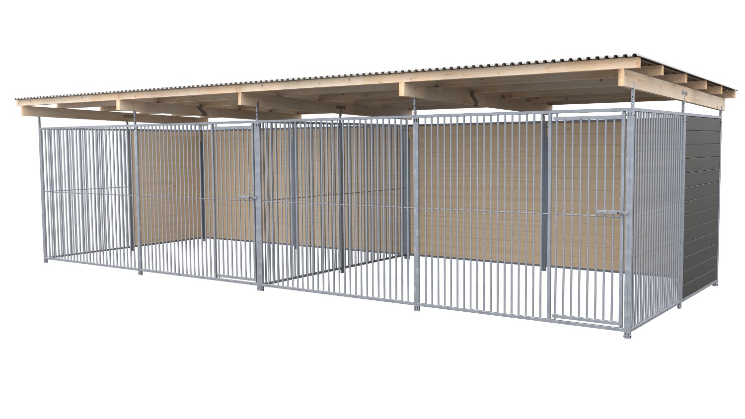 SAUERLAND Hundezwinger 3 x 6 m Doppelzwinger | hälftig geschlossen | graphitgrau...